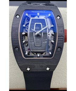 Richard Mille RM07 Boîtier carbone noir Bracelet noir Montre réplique suisse Superclone  