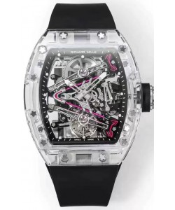 Richard Mille RM38-02 Saphires Bubba Watson Mouvement Tourbillon Caoutchouc Noir Réplique miroir 1:1