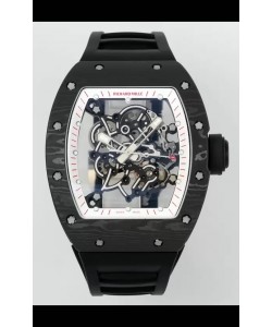 Richard Mille RM055 Boîtier carbone noir Caoutchouc noir Mouvement Tourbillon Véritable Superclone 1:1 