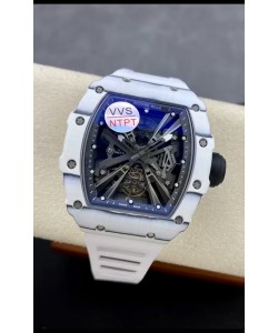Richard Mille RM12-01 Montre réplique 1:1 à mouvement tourbillon authentique avec boîtier en fibre de carbone blanc