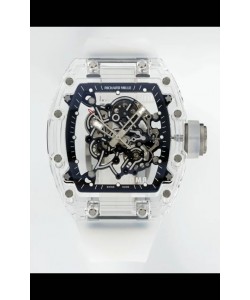 Richard Mille RM055 Boîtier transparent en saphir avec tourbillon authentique Montre Super Clone