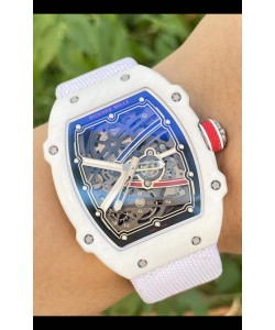 Richard Mille Super Clone RM67-02 Alexis Pinturault Montre Quartz Blanc TPT 37 Grammes Bracelet Blanc