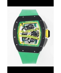 Richard Mille Super Clone RM61-01 Céramique noire Bracelet vert Montre Suisse Réplique