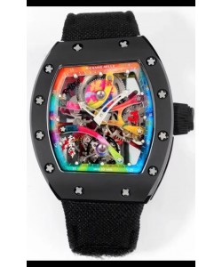 Richard Mille Super Clone RM68-01 Tourbillon boîtier et bracelet en céramique noire Réplique Suisse