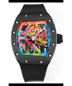 Richard Mille Super Clone RM68-01 Tourbillon Boîtier et Bracelet Céramique Noire Réplique Suisse