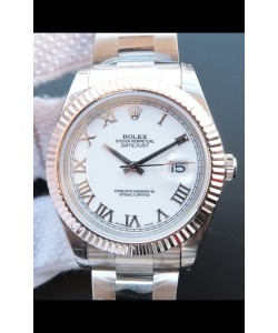 Montre Rolex Datejust 41MM Cal.3135 Mouvement Réplique Suisse en acier 904L Cadran blanc romain