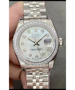 Montre Rolex Datejust Super Clone avec cadran en nacre et boîtier en acier 28 mm