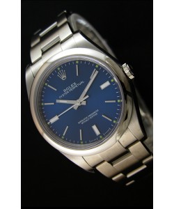Montre Rolex Oyster Perpetual Mouvement Suisse Cal.3132 à Cadran Bleu et Bracelet Oyster — Montre en acier Ultime 904L 