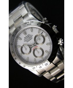 Montre Rolex Cosmograph Daytona 116520 Cadran Blanc Mouvement Original Cal.4130 — Montre en acier ultime 904 L 