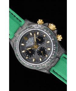 Rolex Daytona DiW montre réplique à miroir 1:1 avec boîtier forgé en carbone et bracelet vert en nylon 