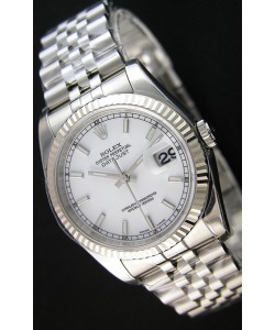 Réplique de montre Rolex Datejust Japanese - Cadran blanc en 36MM avec bracelet jubilé