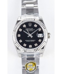 Rolex Super Clone Datejust Mouvement ETA 2688 31MM Acier inoxydable Cadran noir 