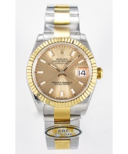 Rolex Super Clone Datejust ETA 2688 Mouvement 31MM Or Jaune bicolore Montre et cadran