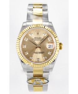 Rolex Super Clone Datejust ETA 2688 Mouvement 31MM Or Jaune bicolore Montre et cadran