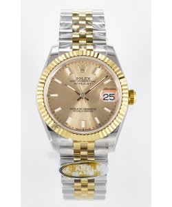 Rolex Super Clone Datejust ETA 2688 Mouvement 31MM Montre et cadran en or jaune bicolore
