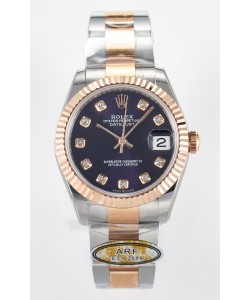 Rolex Super Clone Datejust ETA 2688 Mouvement 31MM or rose bicolore cadran suisse violet