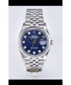 Rolex Datejust 126234 36MM Réplique Suisse en Acier 904L avec Cadran Bleu, Réplique Miroir 1:1
