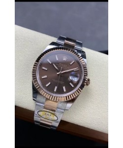 Rolex Datejust 126331 41MM ETA3235 72 Hours Power Cadran Brun huitre Réplique 1:1 en Or Rose Acier 904L