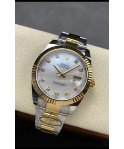 Rolex Datejust M126333 41MM ETA3235 72 Hours Power Cadran Perle Huître Réplique 1:1 Or Jaune Acier 904L