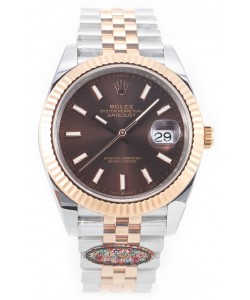 Rolex Datejust M126333 41MM ETA3235 72 Hours Power Cadran Brun Jubilé Réplique 1:1 Or Rose Acier 904L 