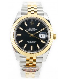 Rolex Datejust M126333 41MM ETA3235 72 Hours Power Cadran noir Jubilé Réplique 1:1 Or jaune Acier 904L