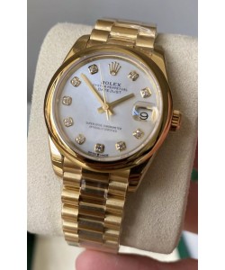 Rolex Datejust M278248 31MM Réplique Suisse en Or - Cadran blanc nacré Qualité miroir 1:1 