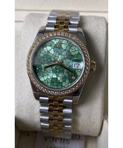 Rolex Datejust M278383RBR 31MM Swiss Replica Or jaune bicolore - Motif floral Cadran Qualité miroir 1:1