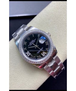 Rolex Datejust 36MM Suisse Réplique Suisse miroir 1:1 en 904L cadran noir
