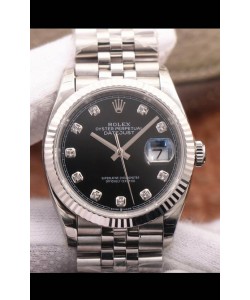 Rolex Datejust 126234 36MM Réplique Suisse en acier 904L avec cadran noir et miroir 1:1 Replica