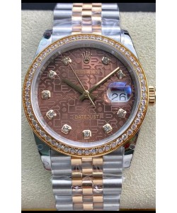 Rolex Datejust 126281 36MM Réplique Suisse en acier 904L avec cadran brun et réplique miroir 1:1