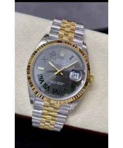 Rolex Datejust 36MM Mouvement Cal.3135 Réplique Montres Suisse en Acier 904L Cadran Gris Deux Tons  
