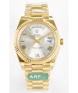 Rolex Day Date Super Clone Montre en or jaune 18K 40MM - Cadran acier Réplique de montre 1:1 