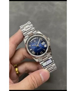 Rolex Day Date Présidentielle en acier inoxydable Cadran bleu marine Montre 40 mm - Qualité miroir 1:1