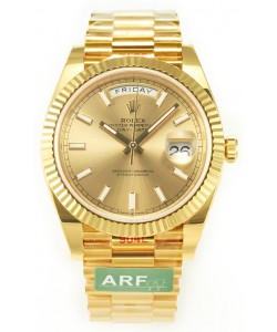 Rolex Day Date Présidentielle Or Jaune 18K Montre 40MM - Or Bâton Cadran de Qualité miroir 1:1