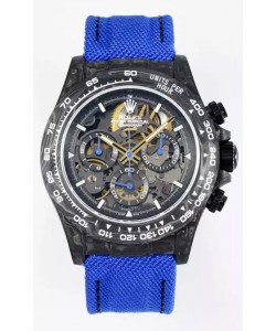 Rolex Daytona Super Clone DiW Skeleton Edition Montre Carbone - Boîtier Carbone Forgé Bracelet Violet Réplique 1:1 
