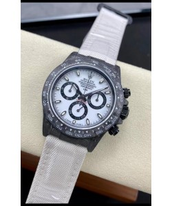 Montre Rolex Daytona DiW Edition "All Black/White" - Boîtier en carbone forgé, Réplique Miroir 1:1