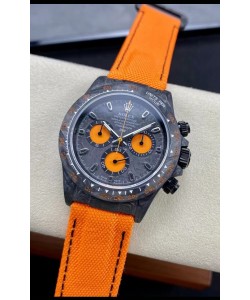 Rolex Daytona DiW Orange Carbon Edition Watch - Montre à boîtier en carbone forgé, Réplique Miroir 1:1