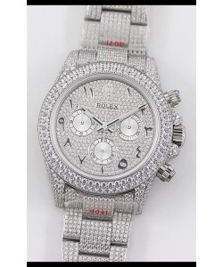Rolex Cosmograph Daytona 904L Acier ICED OUT Mouvement Cal.4130 - Montre Acier 904L