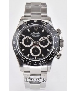 Rolex Cosmograph Daytona M116500LN Mouvement original Cal.4130 - Montre en acier 904L avec cadran noir