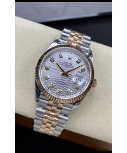 Rolex Datejust Mouvement Cal.3235 Réplique miroir 1:1 Acier 904L 36MM - Cadran à motifs cannelés gris
