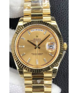Montre Rolex Day Date Présidentielle 904L Acier Or Jaune 40MM - Cadran Or 1:1 Qualité Miroir
