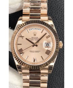 Montre Rolex Day Date Présidentielle 904L Acier Or Rose 40MM - Cadran Or Rose 1:1 Montre de qualité miroir