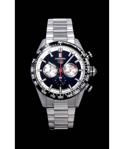 Montre Tag Heuer Carrera Swiss Mouvement à Quartz - Réplique de Montre avec cadran noir - Bracelet en acier inoxydable