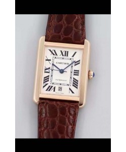 Montre "Cartier Tank Solo" Montre automatique suisse avec bracelet en acier de 31 mm de large