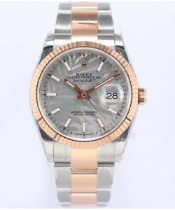 Montre Rolex Datejust Cadran motif palmier 36MM Mouvement Cal.3135 Réplique Suisse en boîtier 904L bicolore