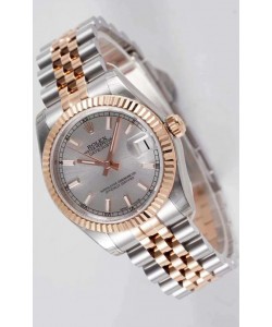 Montre Rolex Datejust 31MM Mouvement Cal.3135 Réplique Suisse Cadran Gris Bracelet Jubilé - Acier 904L Ultime