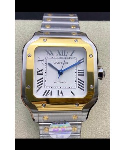 Réplique Santos De Cartier 1:1 Miroir - Montre bicolore en or jaune 36MM