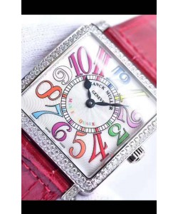 Réplique de Montre Franck Muller Master of Sqaure Quartz pour Femme, Boîtier Acier