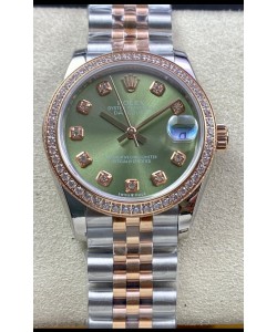 Rolex Datejust 278383 31MM Réplique Suisse en acier 904L avec cadran vert - Réplique Miroir 1:1