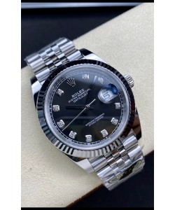 Rolex Datejust 126334 41MM ETA 3235 Réplique Suisse 1:1 Miroir Montre en 904L Acier - Cadran Noir 